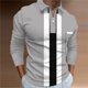 thumbnail image 2 of Playeras Básicas Para Hombre, Camiseta Informal De Otoño Con Estampado De Colores Y Cuello Vuelto, Camiseta De Manga Larga, 2 of 8