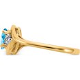thumbnail image 4 of 14K Yellow Gold Blue Topaz And Diamond Ring (Size 7) Made In India xbs429, 4 of 5