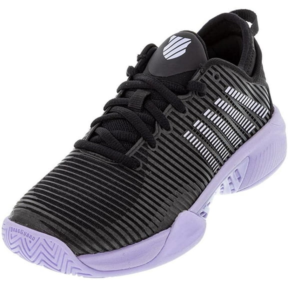K-Swiss Womens Hypercourt Supreme Tennis Shoe 5 Black/Purple Heather