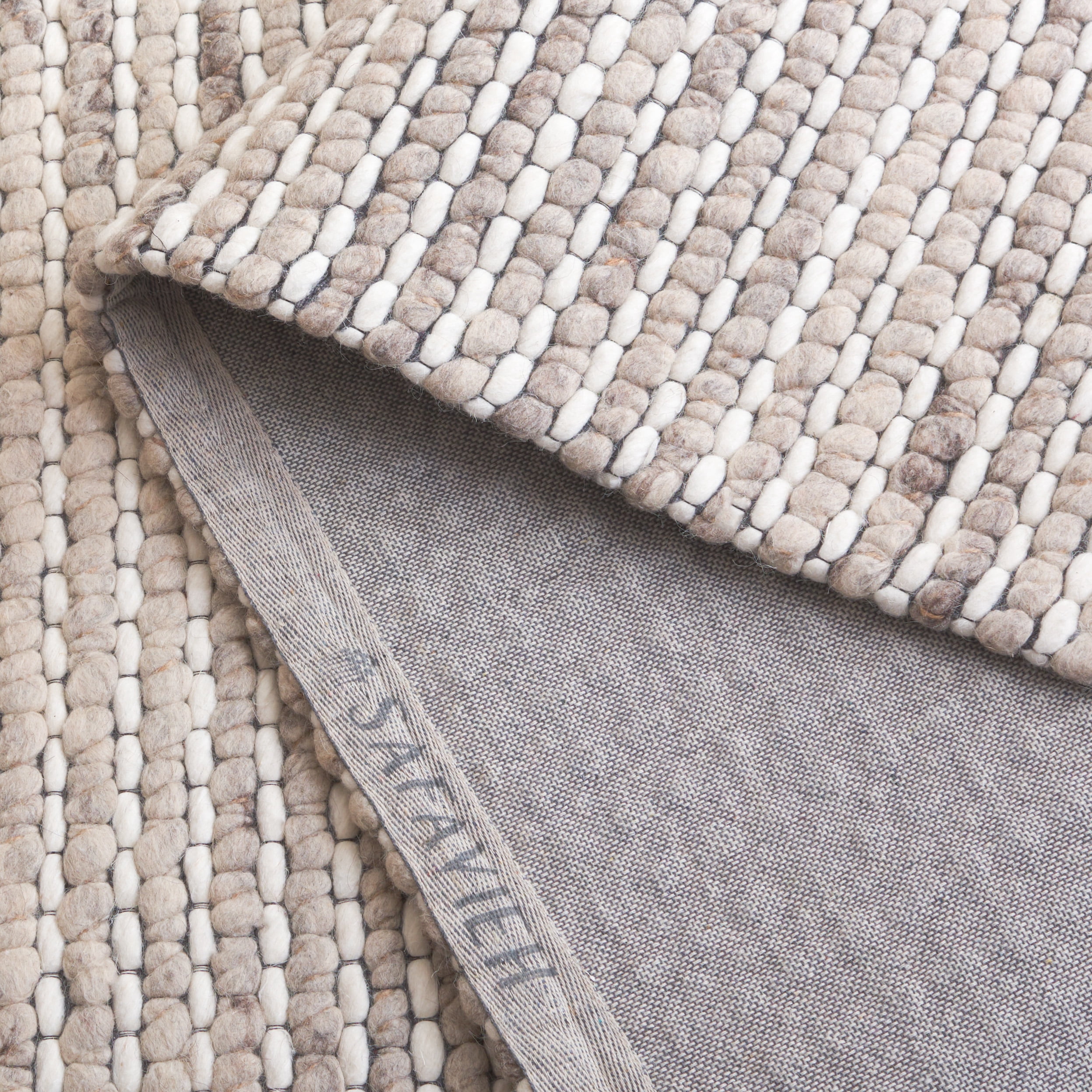 SAFAVIEH Marbella Burton Striped Wool Area Rug, Silver/Ivory, 3' x 5'