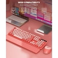 thumbnail image 3 of Wireless Keyboard and Mouse - Cute Typewriter Keyboard with Detachable Wrist Rest, Retro Round Keycaps, Foldable Legs, 2.4GHz Full-Size Keyboard Combo for, 3 of 9