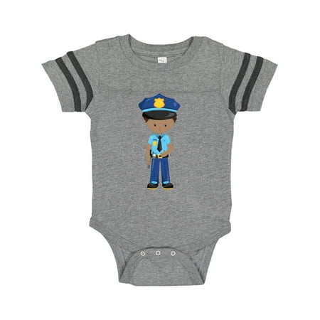 

Inktastic African American Boy Policeman Police Uniform Gift Baby Boy Bodysuit