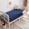 thumbnail image 2 of Kelnaro Navy Blue Fitted Crib Sheet 2 Pack 28x52 Inch, Soft Microfiber Toddler Fitted Sheet, Machine Washable for Girls & Boys, 2 of 6