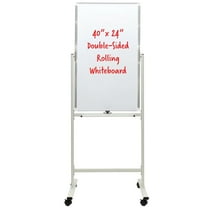 Excello Global Products Double Sided Whiteboard with Rolling Stand 40" x 24"
