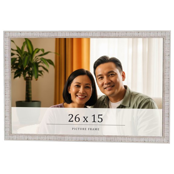 26x15 Frame White Real Wood Picture Frame Width 0.75 inches | Interior Frame Depth 0.5 inches |