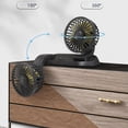 thumbnail image 4 of Ventilador de coche de doble cabezal giratorio, ideal para salpicadero de verano. 12V, 4 of 9
