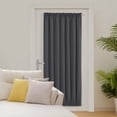 thumbnail image 5 of ZOPZO Blackout Door Curtain for Glass Doors, 1 Panel, Dark Gray, 54W x 40L Inch, Thermal Insulated Privacy with Dual Rod Pockets, Adjustable Tieback, 5 of 8