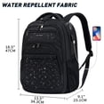 thumbnail image 3 of Mochila KROSER para portátil de viaje de 17 pulgadas, repelente al agua, negra, 3 of 9