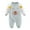 Grey, variant on Infant Boys Girls Warm Jumpsuit Unisex Organic Cotton Long Sleeve Button Coverall Newborn 𝐎ne-piece Romper