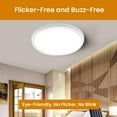 thumbnail image 6 of Super Slim 12" LED Ceiling Lights (3000LM) - Dimmable, 5000K CCT, 24W Flat Panels for Living Room, Kitchen, Corridor, Stairways. Low-Profile Surface Mount fixtures (5000K, 1 Pack), 6 of 8