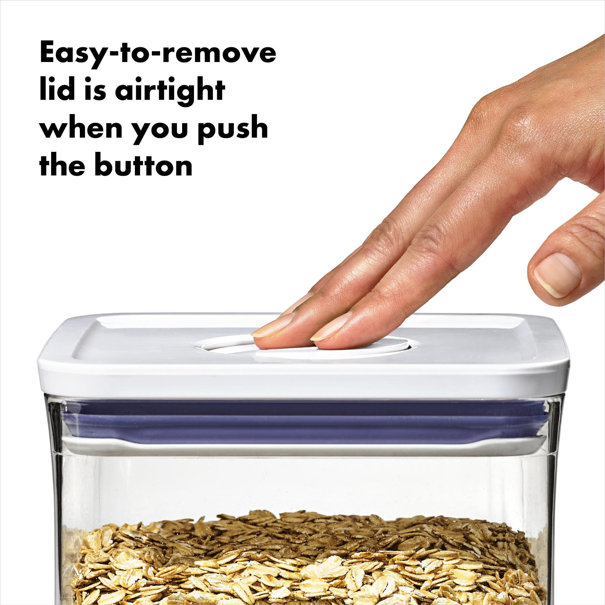 OXO POP Container 0.6-Qt Mini Rectangle Food Storage Container, White