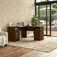 thumbnail image 2 of Bush Furniture Cabot 60" L Shaped Desk with Storage, Modern Walnut, 2 of 8