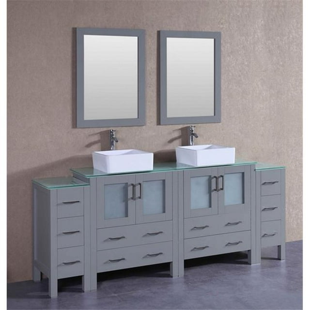 Mercury Import Group AGR230CBECWG2S 84 in. Bosconi Double Vanity Set - Gray