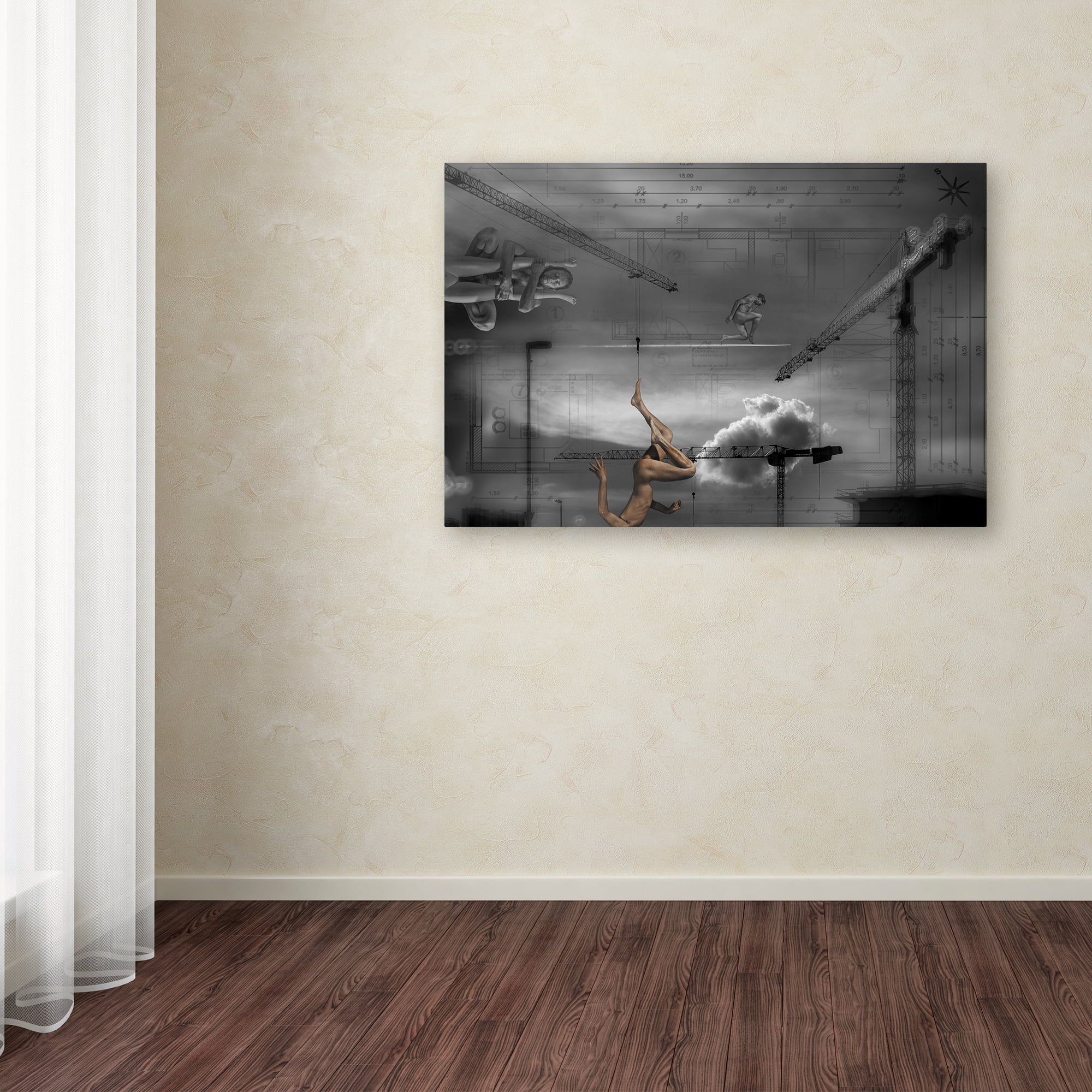 Trademark Fine Art 'Construction Of Babylon Tower' Canvas Art by Darte Pistov