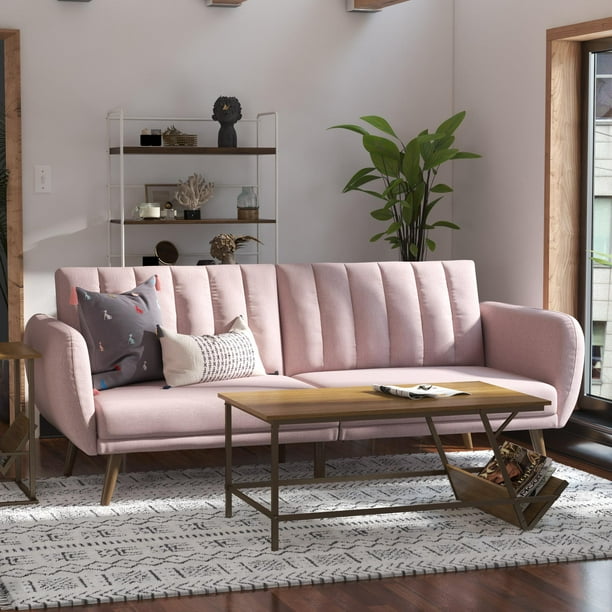 Novogratz Brittany Linen Sofa Bed, Multiple Colors Pink
