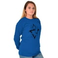 thumbnail image 4 of Triangle Dolphin Symbol Spirit Animal Plus Size Long Sleeve Graphic Tee Shirt Brisco Brands 3X, 4 of 5