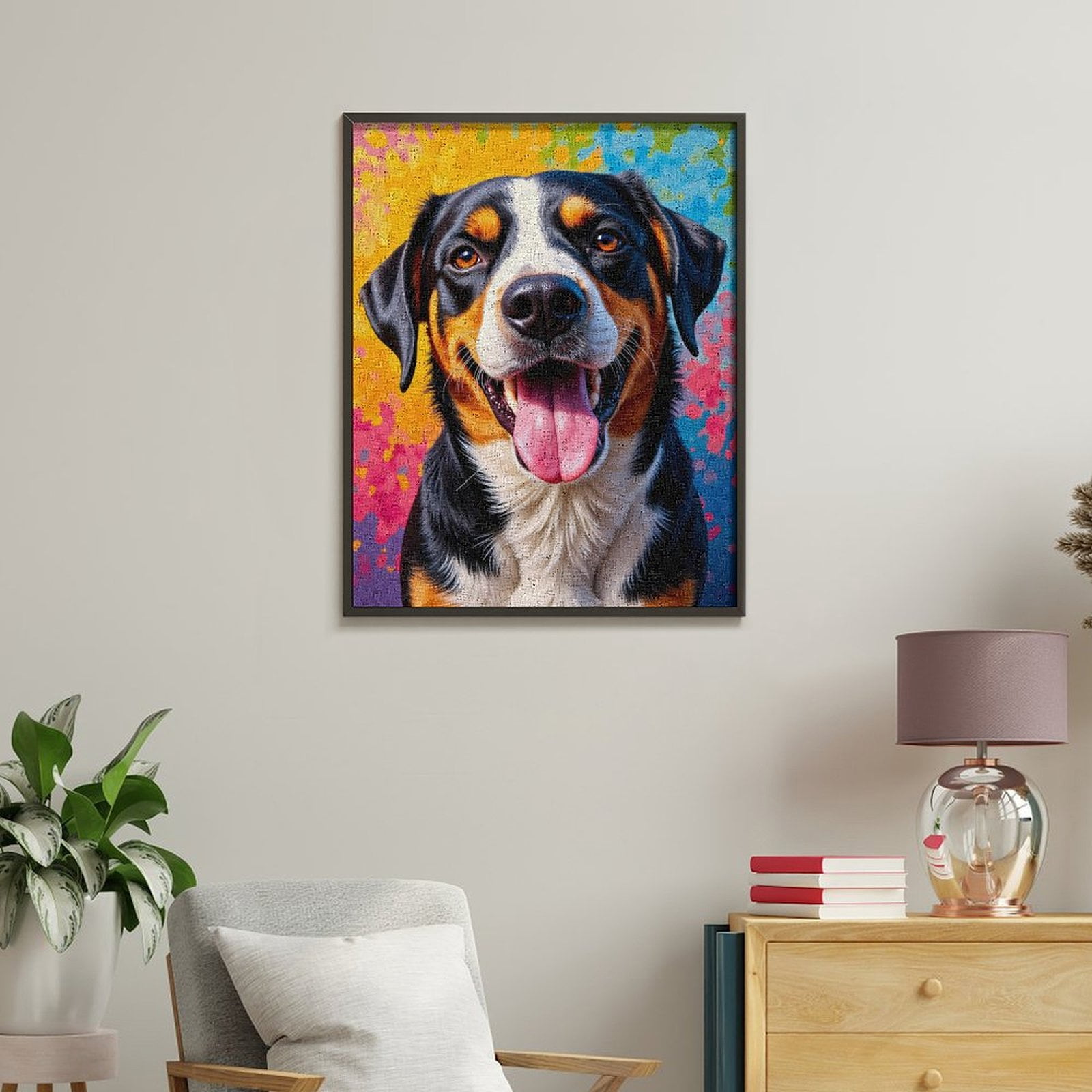 Paint By Numbers Kit for Adults Beginner - DIY Colorful Dog Portrait Art Bright Canvas Painting Kits for Adults, Frameless Paint By Number for Adults for Home Wall Decor 16x20 Inch