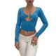 thumbnail image 2 of Camiseta Sin Mangas Corta Señoras Casual Pullover Tops Navel Exposed Party Clubwear Ropa (Azul L) Cgtredaw Para estrenar, 2 of 7