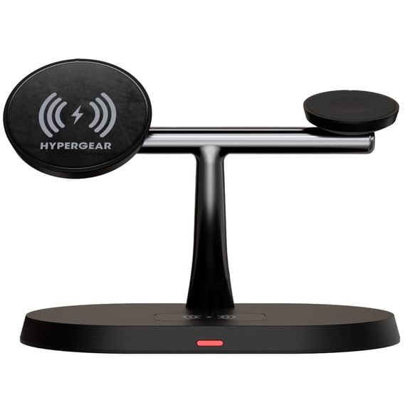 HyperGear MaxCharge Pro 3-in-1 Wireless Charging Stand with 15-Watt Magnetic Wireless Fast Charge, Black