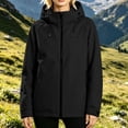 thumbnail image 5 of thefmos Women's Long Sleeve Jacket with Hood Trendy Solid Color Zip Up Outerwear Warm Lightweight Insulated Windbreaker Casual Fall Winter Clothes, Black L, 5 of 6