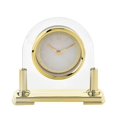 thumbnail image 1 of Wm.Widdop Glass Mantel Clock 2 Tone Dial Gold Stand, 1 of 6