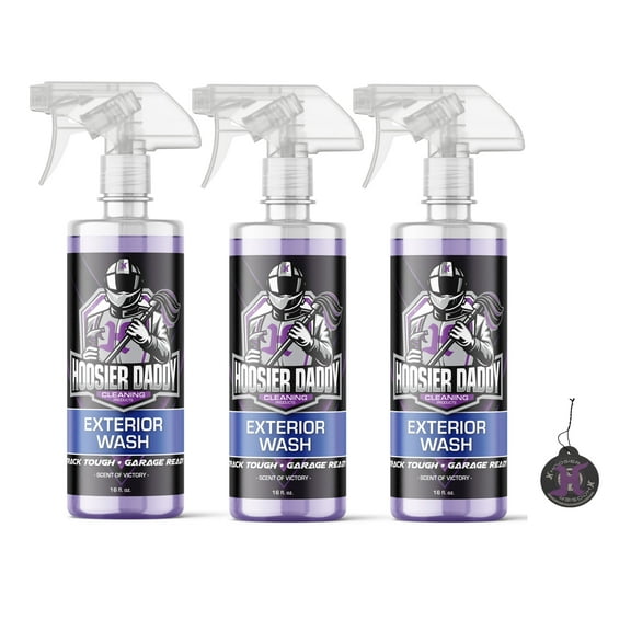 Hoosier Daddy 16oz Car Exterior Cleaner Concentrate - Removes Dirt, Bugs, & Road Grime - Safe for Paint, Glass, & Chrome - Dilutes for Multiple Uses(3-Pack)