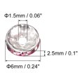 thumbnail image 2 of 100Pack 6mm Rondelle Spacer Beads, Silver Plated Pink Rhinestone Spacer Beads, Round Spacer Loose Beads, 2 of 6