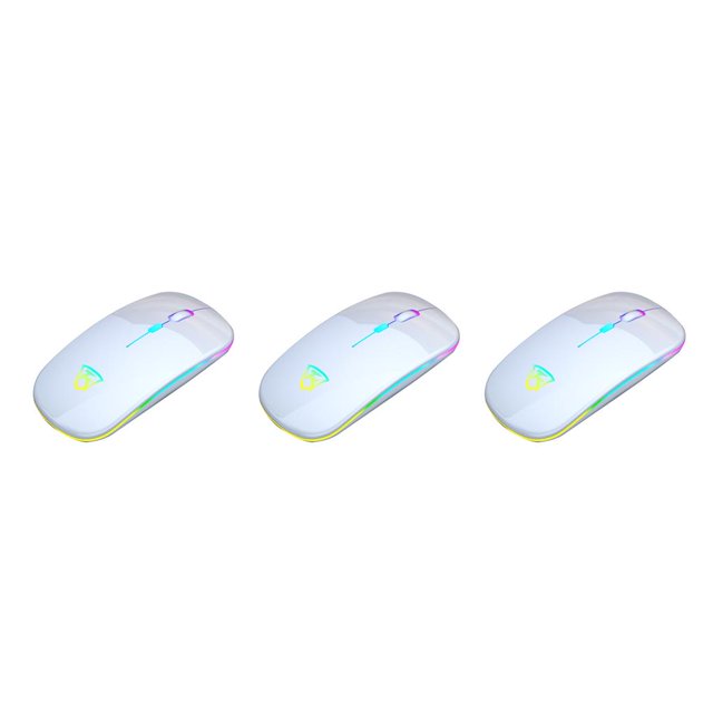 sweethay Ratón inalámbrico RGB compatible con Bluetooth, ratón de ordenador para juegos, ratón silencioso recargable, ratón ergonómico con Type1 NO1
