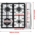 thumbnail image 5 of 4 Burner Gas Cooktop, 23Inch Built-in Stainless steel Gas Stovetop Natural Gas Hob with Conversion Kit Thermocouple Protection, 3KW Fuel Cooking Cooktop for Apartments Indoor Restaurants Motels, 5 of 13