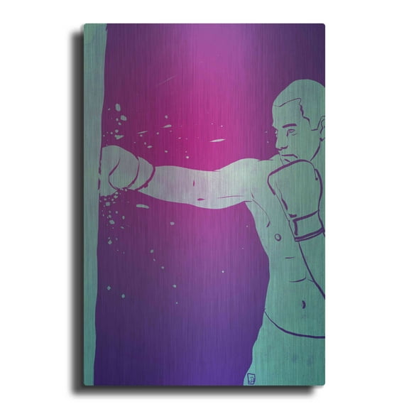 Luxe Metal Art 'Boxing Club 6' by Giuseppe Cristiano, Metal Wall Art, 24"x36"