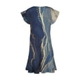 thumbnail image 6 of Women's Plus Size Summer Beach Dress - Loose V-Neck Ruffle Short Sleeve A-Line Maxi Dress - Navy Blue 6XL, 6 of 7