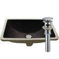 thumbnail image 1 of Novatto NP-U193902FBCH-O Rectangular Undermount Black Porcleain Sink with Overflow, Chrome Drain, 1 of 4