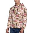 thumbnail image 3 of Uemuo Rose Flowers Pattern Men's Hoodie - Casual Pullover Hoodie with Kangaroo Pocket, Stylish Hooded Sweatshirt for Everyday Wear-XX-Large, 3 of 7