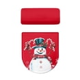 thumbnail image 2 of HELLHERO Snowman Candy Cane Pack of 2 Toilet Seat Lid Cover Set Universal Elastic Fabric, Stretch, Bathroom, 2 of 8