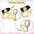 thumbnail image 4 of Decoración para tartas STATWTHMA, champán, feliz cumpleaños, vino tinto, 4 of 7