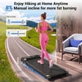 thumbnail image 2 of Walking Pad Treadmill, Funmily 3.0HP Under Desk Treadmill for Home/Office, 2026 Upgrade 3-in-1 Portable Treadmills with Remote Control, LED Display, 300 Lb Capacity,No Assembly Required, 2 of 10