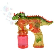 Play Day Dino Bubble Blaster with Lights and Sounds, Includes Bubble Solution