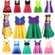 thumbnail image 2 of Disney-vestido de algodón hasta la rodilla para niñas, vestido de princesa, Elsa, Anna, Ariel, Rapunzel, ropa de Cosplay de sirena, Verano, 2 of 5