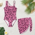 thumbnail image 4 of SEANATIVE 7-8 Year Kid Girl Swimsuit with Mesh Skirt Coverup One Piece Bathing Suit Comfortable Stretch Summer Swimwear with Adjustable Strap, Pink Leopard Print, 4 of 7