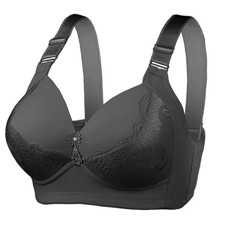 UPPADA Women s Wireless Bras Front Clasp Bra Clearance Wireless Bra Savings Pink Bras Black M