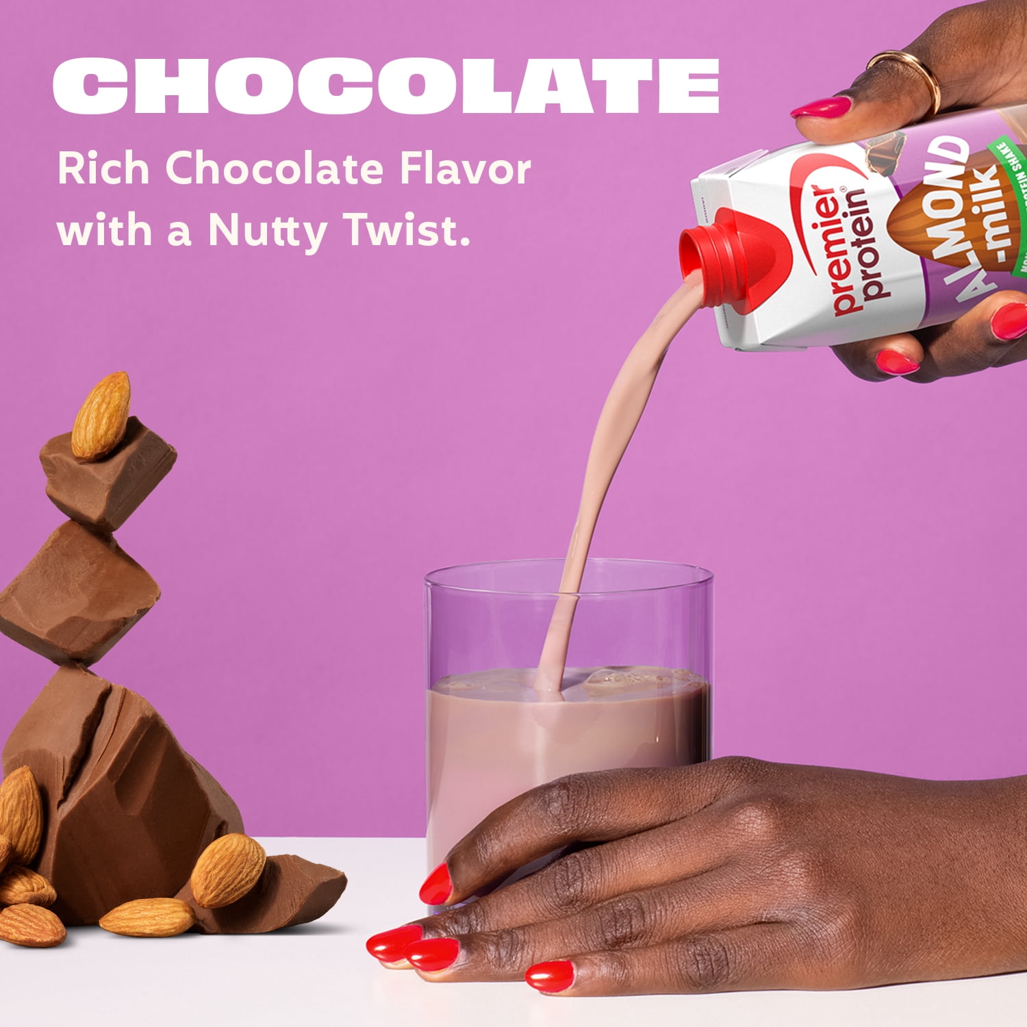Premier Protein Almond Milk Shake, Chocolate, 20g Protein, 11 Fl Oz, 4 Ct