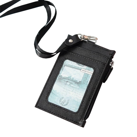 Coin Money Wallet Short ID Business Credit Card Holder with Neck String Small Purse Money Bag