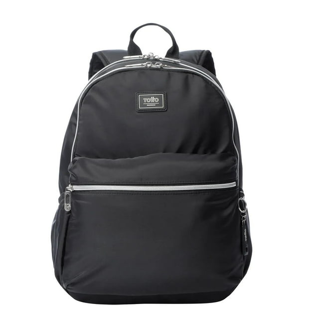 TOTTO Mochila Ergonómica Mediana para Mujer Porta Laptop 13 con Bolsillo Secreto | Escuela - Oficina negro M