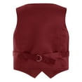 thumbnail image 2 of Rswnyirn Kids Boys Suit Waistcoat for Wedding Birthday Party V Neck Button Down Solid Color Formal Burgundy 16, 2 of 5