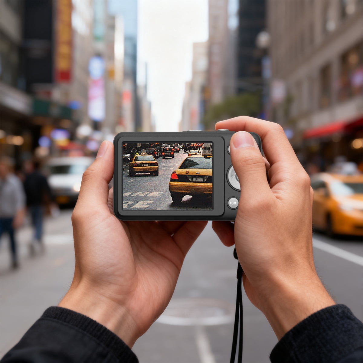 W & O Q3 Portable 16x Digital Zoom 48 MP CCD Point & Shoot Digital Camera with 32GB SD Card, Black