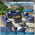 thumbnail image 3 of Sunmthink 11-Piece Outdoor Patio Furniture, Patio Furniture Sets with Fire Pit, Wicker Outdoor Conversation Set and Waterproof Cover, 3 of 9