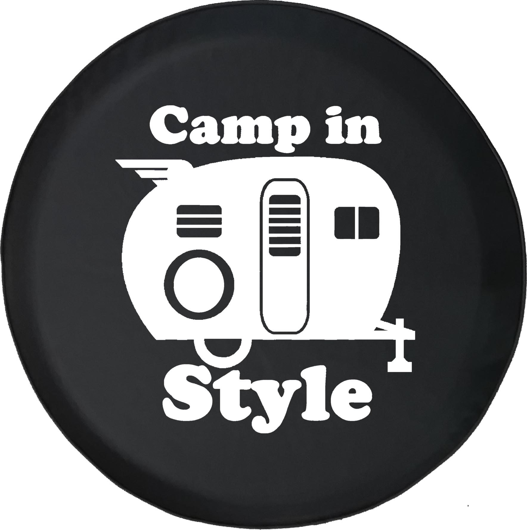 Black Tire Covers Tire Accessories for Campers, SUVs, Trailers, Trucks,  RVs and More Vintage Camper Black 33 Inch