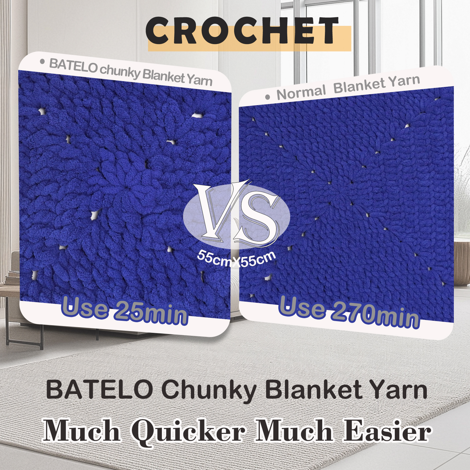 BATELO Chunky Chenille Yarn 8-Pack Orange photo 6