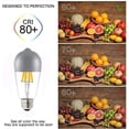 thumbnail image 3 of GFDYREE Half Silver Bowl Tipped, LED Filament Bulb, Dimmable, ST21 4W (40W Equivalent), 350 Lumen, 2700K (Warm White), Medium Base E26, CRI 85+, 110-120v, UL-Listed (6 Pack) (4W, ST21), 3 of 6