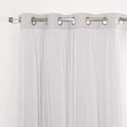 thumbnail image 4 of "Quality Home Gathered Tulle Overlay Blackout Curtain Panel Pair - Stainless Steel Nickel Grommet Top - LT.Grey - 52"" W x 108"" L - (Set of 2 Panels)", 4 of 5